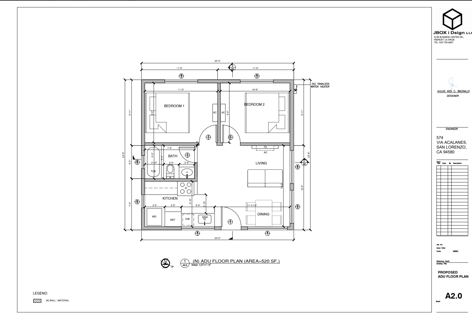 An ADU floor plan